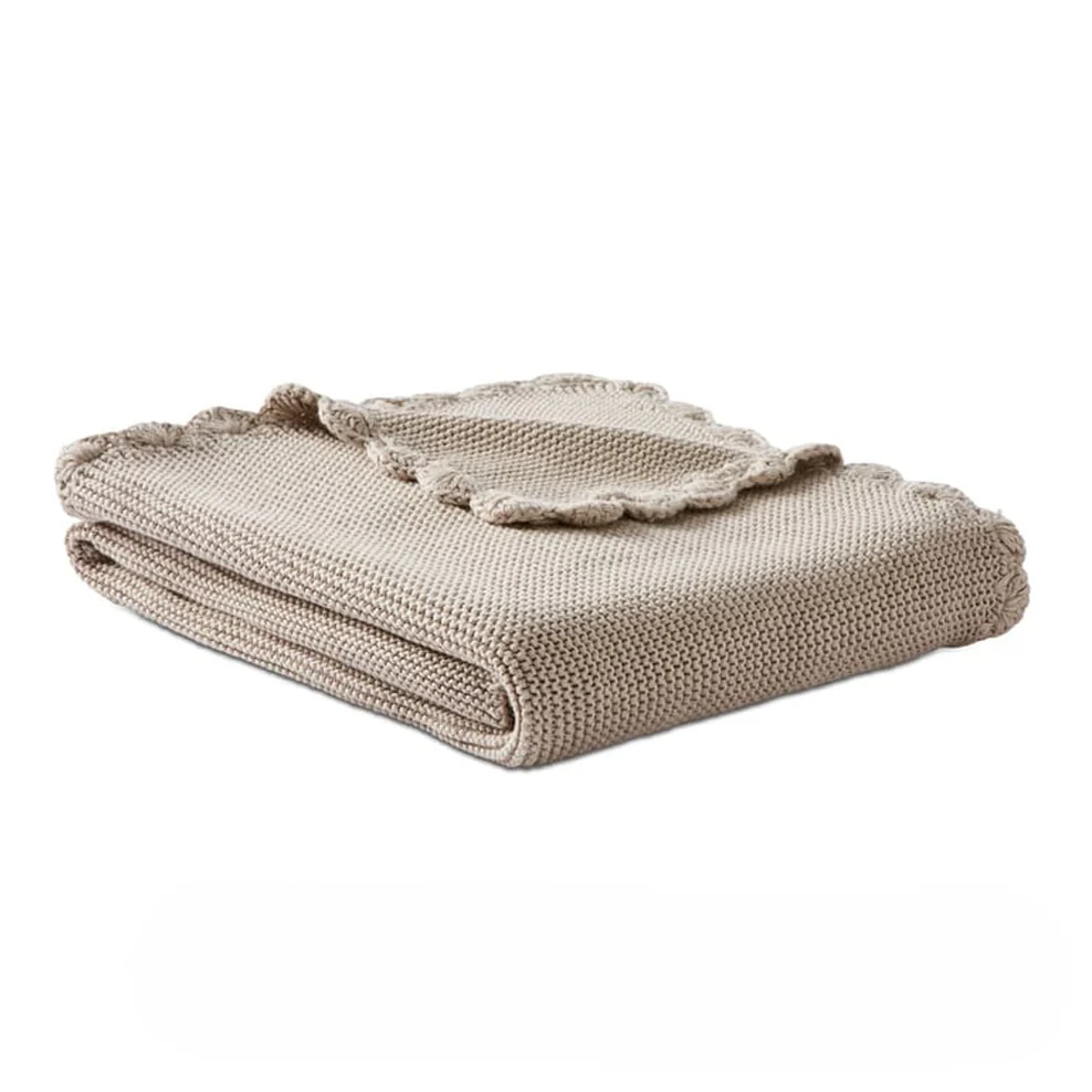 Adairs Lennox Natural Organic Cotton Baby Blanket