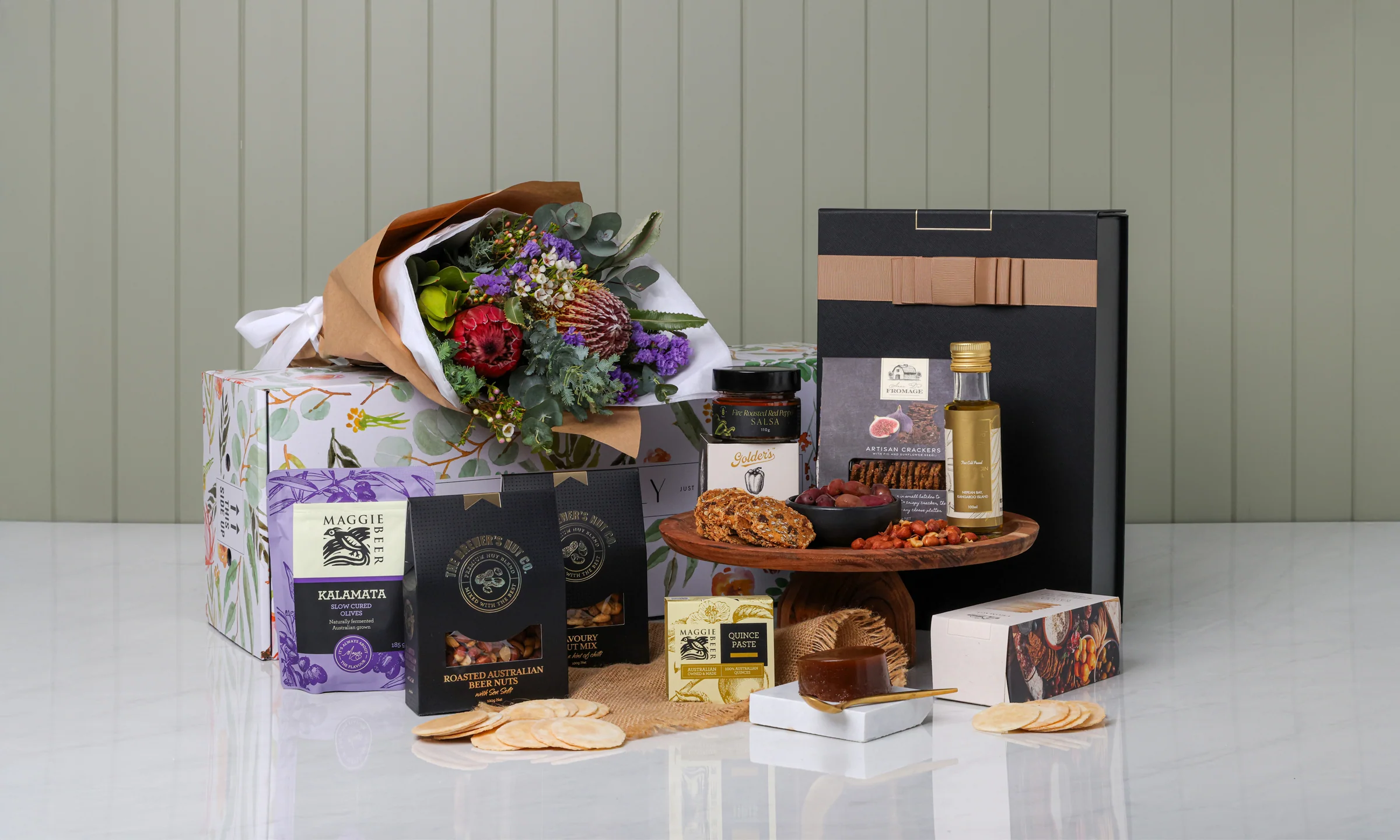 Australian Native Flowers with Gourmet Nibbles Hamper