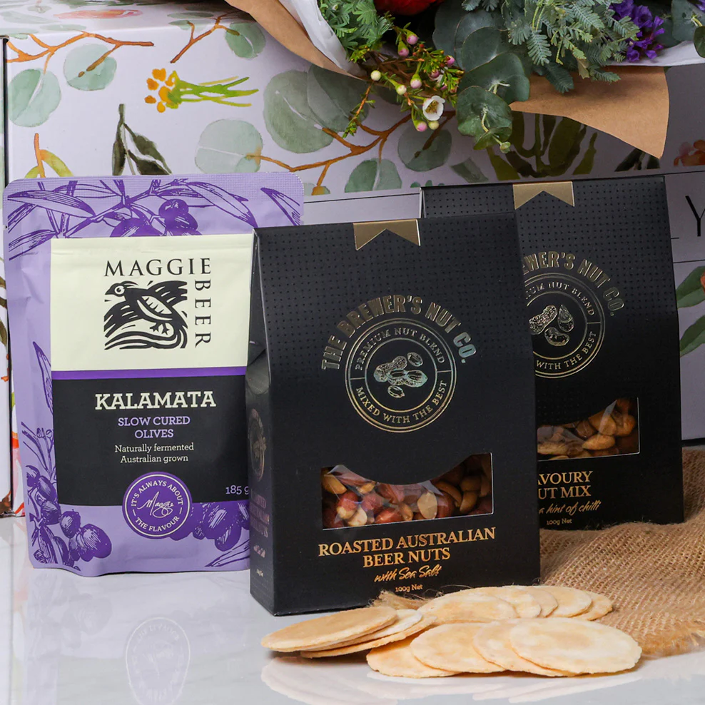 Australian Native Flowers with Gourmet Nibbles Hamper - Image 5