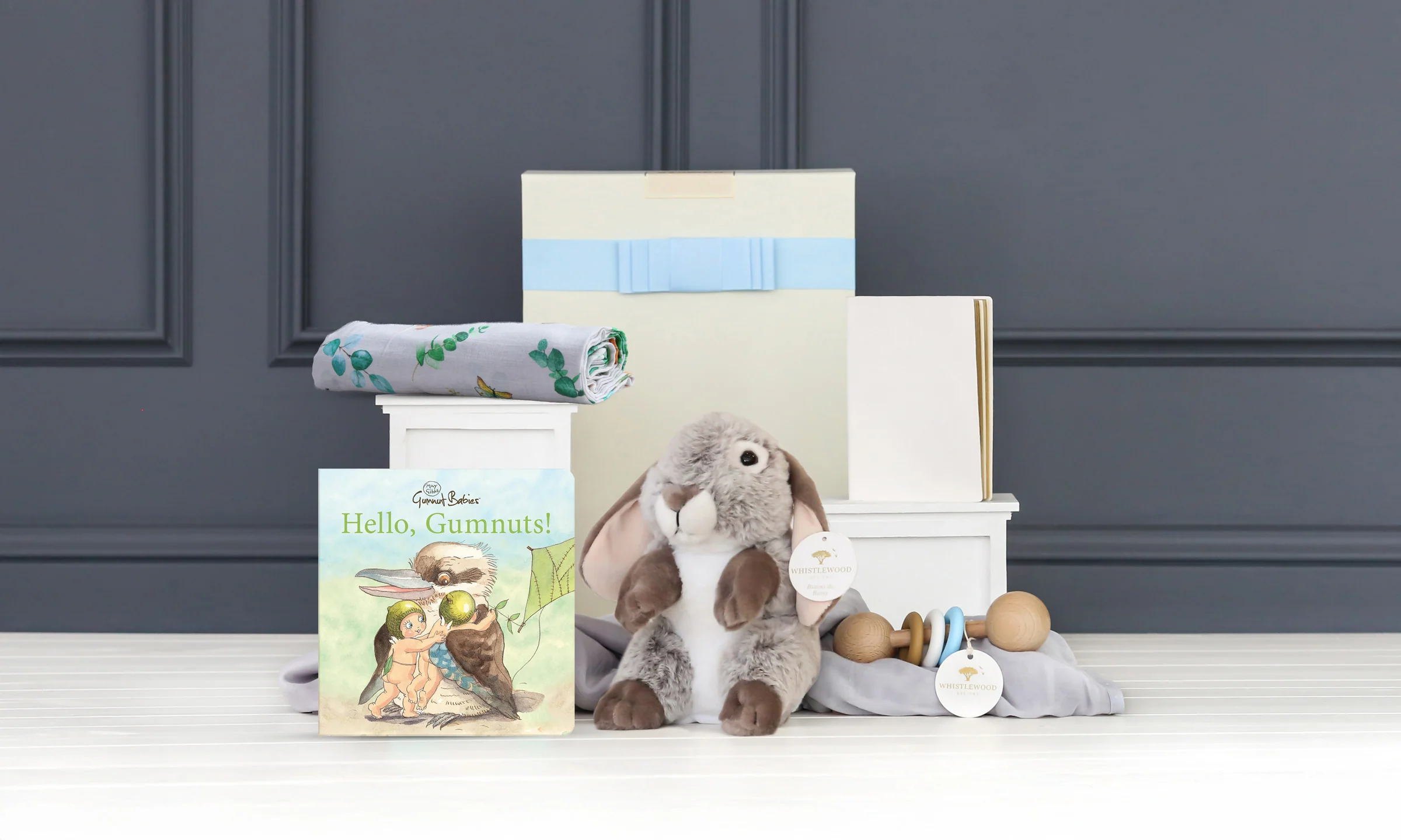 Baby Boy Cuddles & Storybook Hamper- Hello Gumnuts!