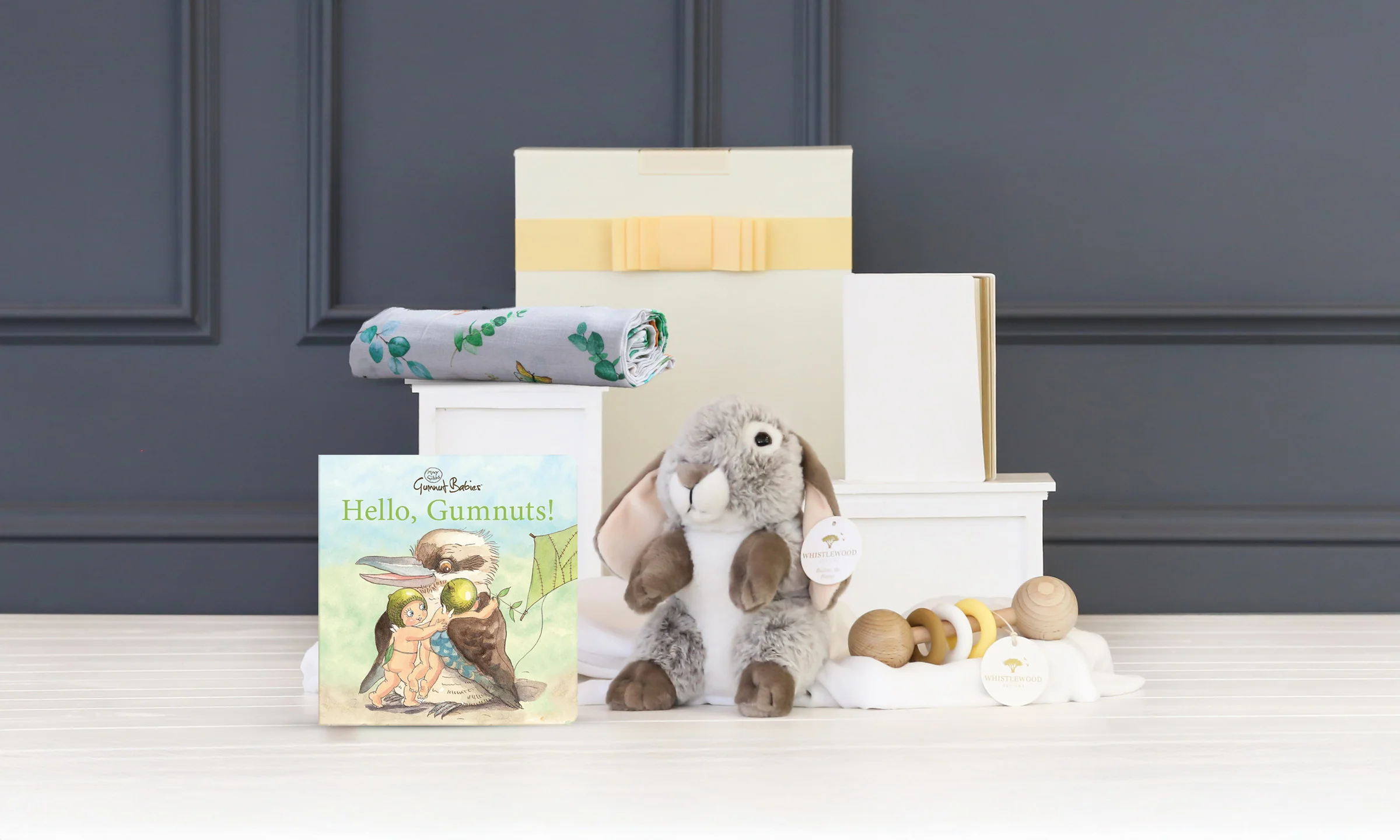 Baby Cuddles & Storybook Hamper- Hello Gumnuts!