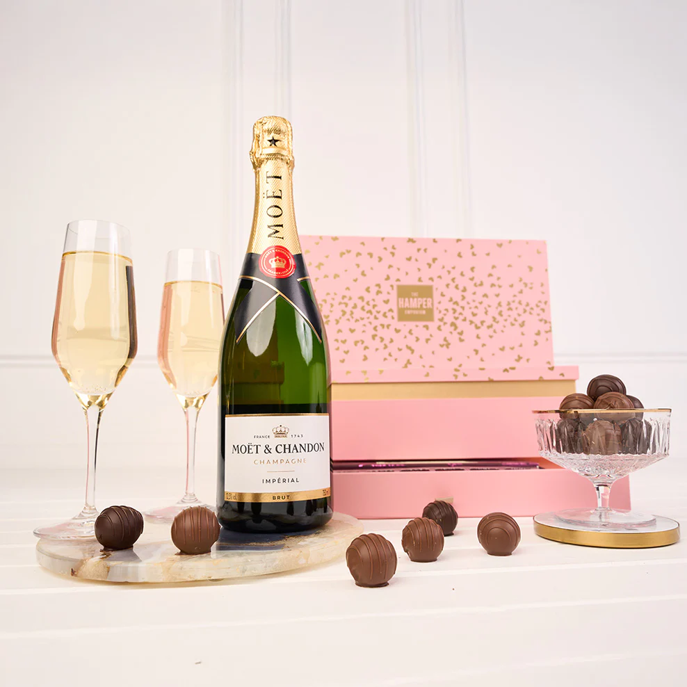Blush & Gold Moet Chocolate Celebration Gift Box - Image 3