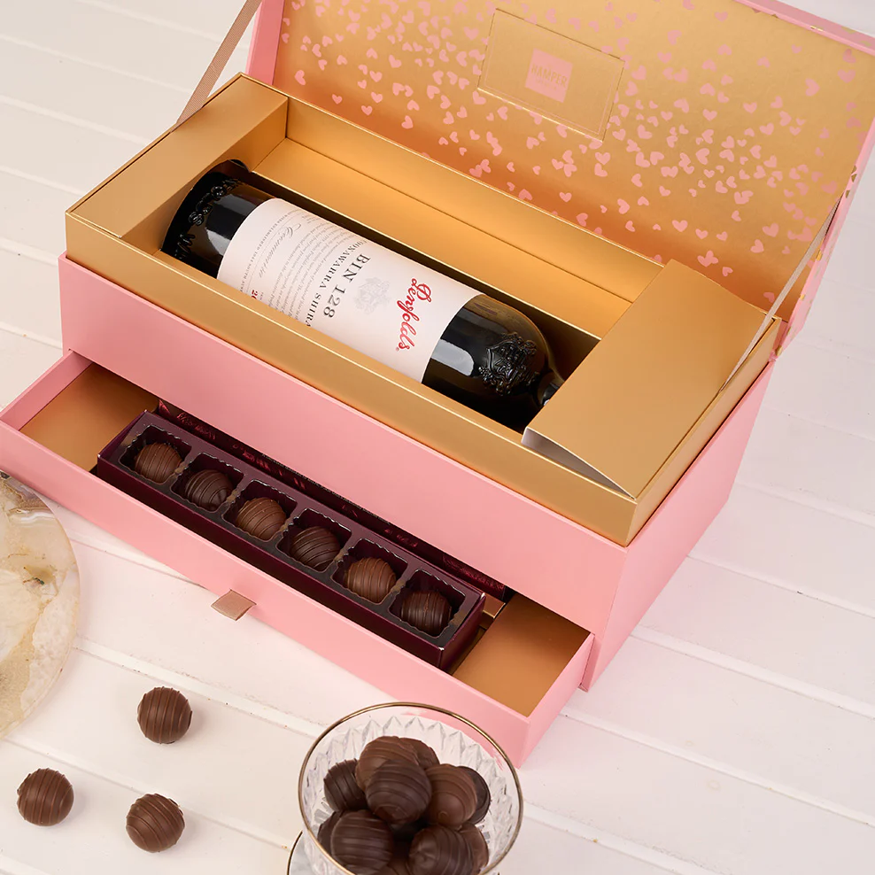 Blush & Gold Penfolds Bin 128 & Chocolate Gift Box - Image 5