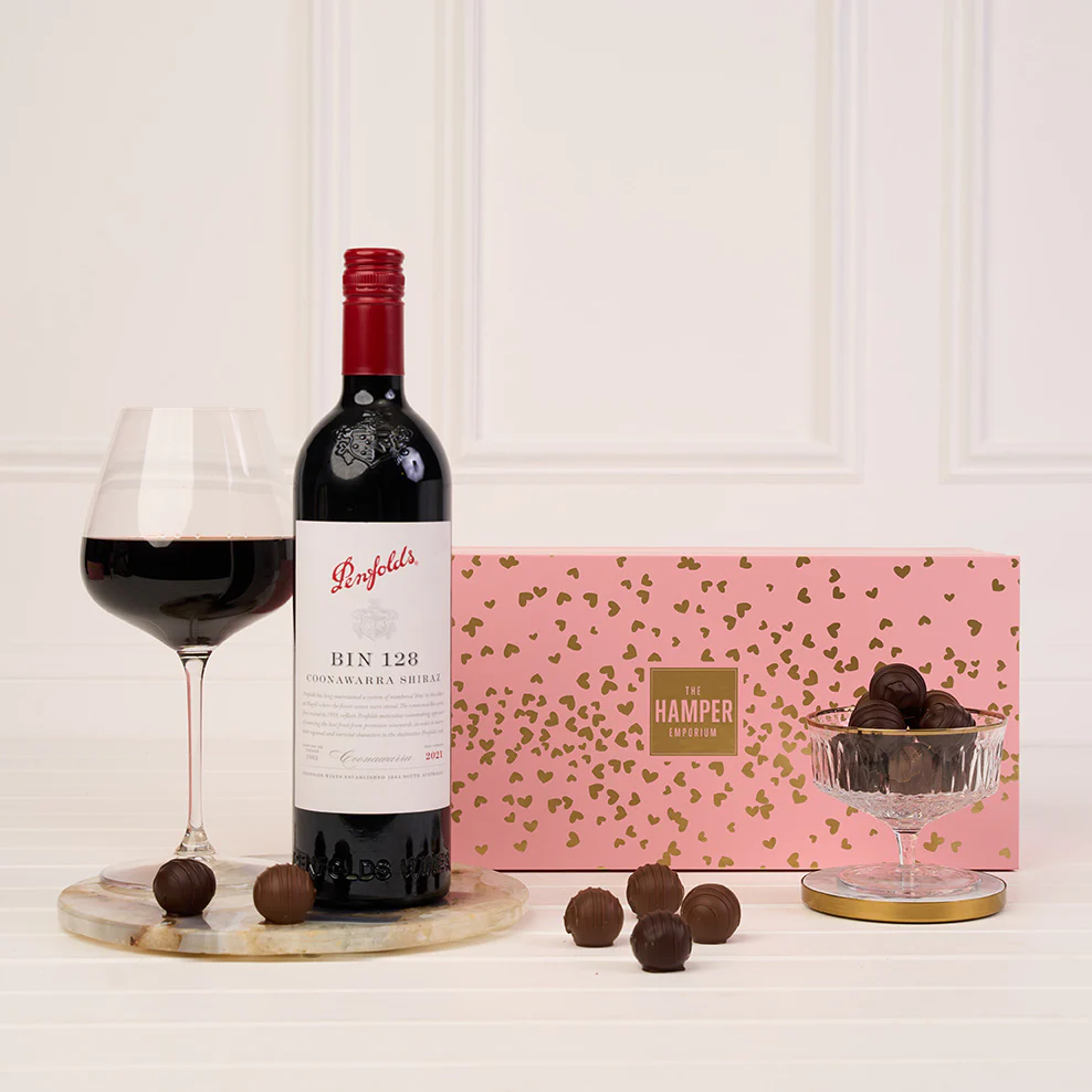 Blush & Gold Penfolds Bin 128 & Chocolate Gift Box - Image 6