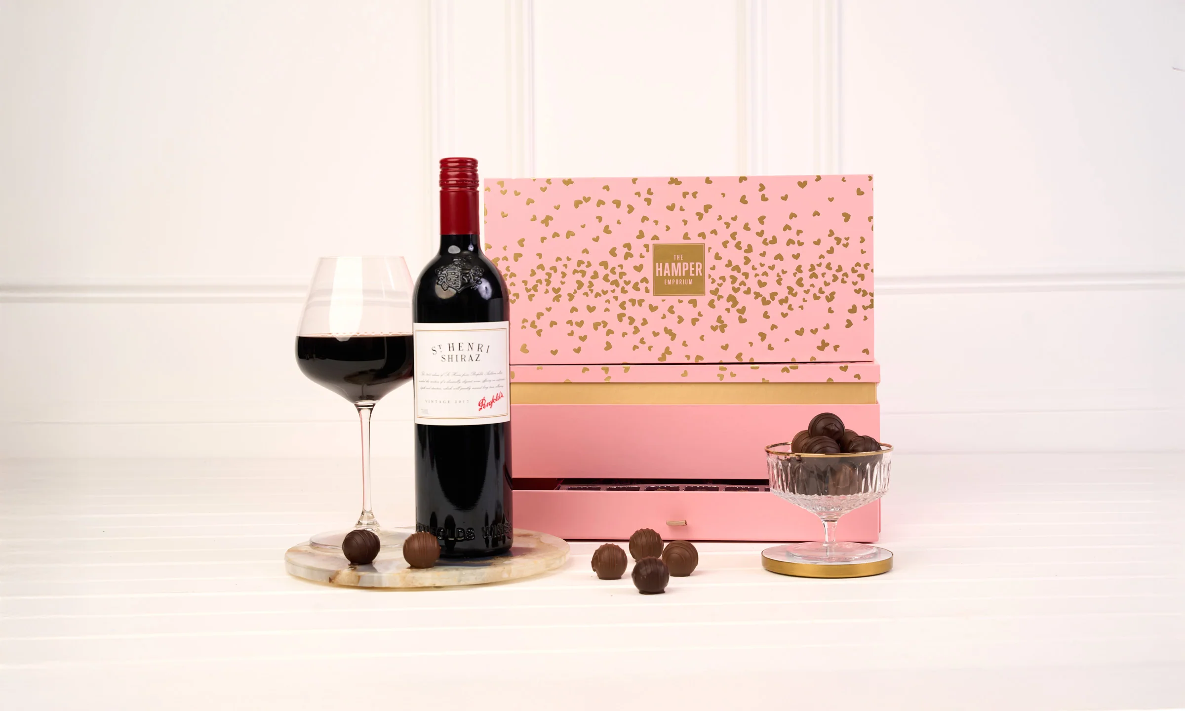 Blush & Gold Penfolds St Henri & Chocolate Gift Box