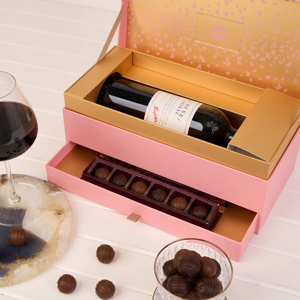 Blush & Gold Penfolds St Henri & Chocolate Gift Box - Image 2