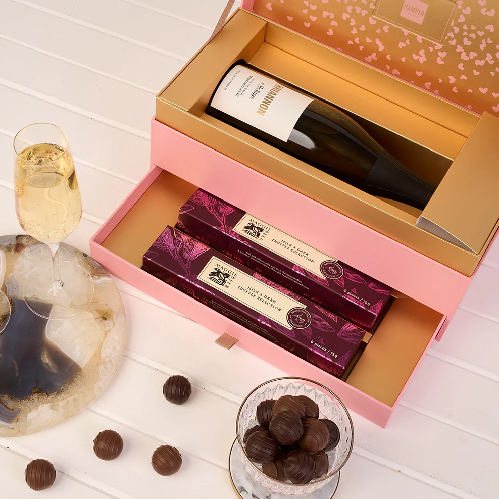 Blush & Gold Sparkling Wine & Chocolate Celebration Gift Box - Image 4