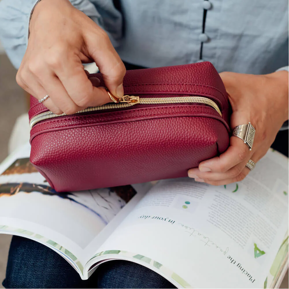 Burgundy Cosmetic Bag - Image 3