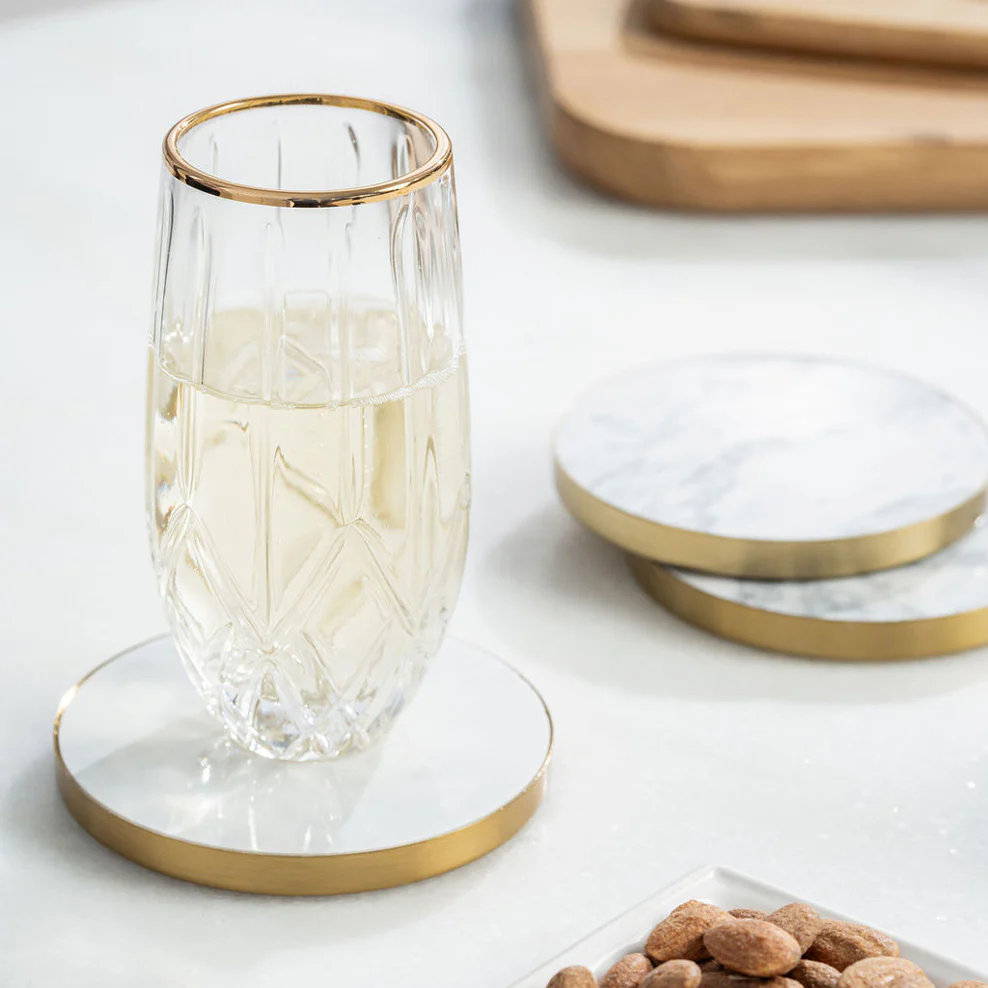 Champagne Flutes & Marble Coasters (set of 2) - Image 3