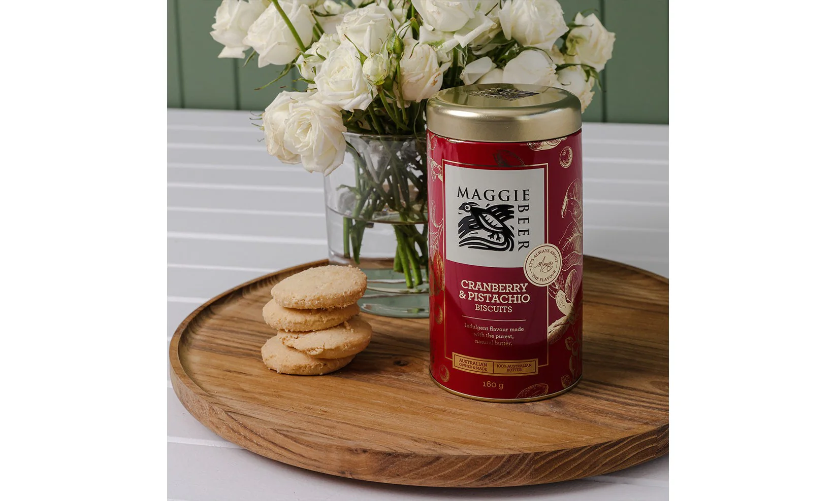 Cranberry Pistachio Biscuit Tin 160g