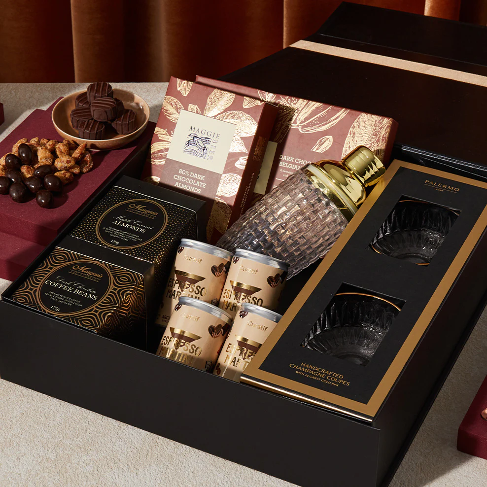 Espresso Martini with Cocktail Shaker & Coupes Hamper - Image 3