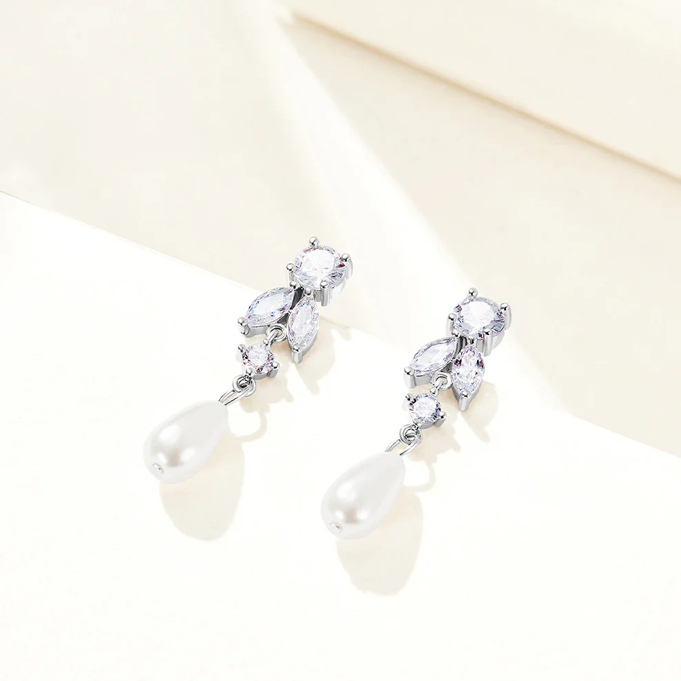 Floret Drop Earrings - Silver - Image 2