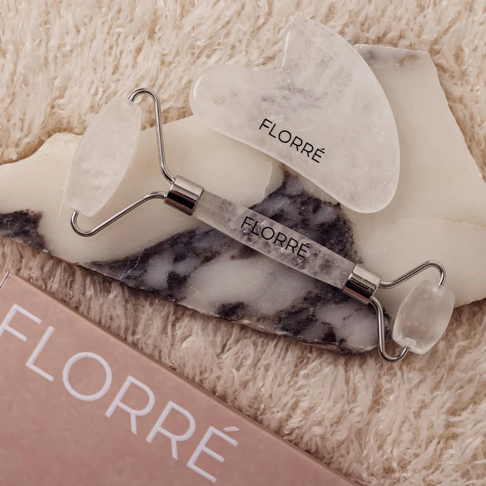 Florré Rock Crystal Quartz Eye Roller & Gua sha Set - Image 2