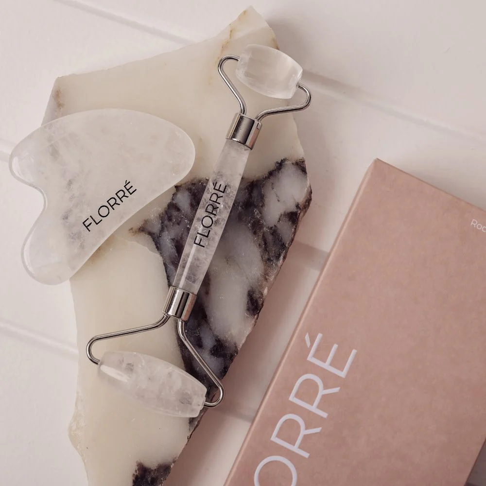 Florré Rock Crystal Quartz Eye Roller & Gua sha Set - Image 4