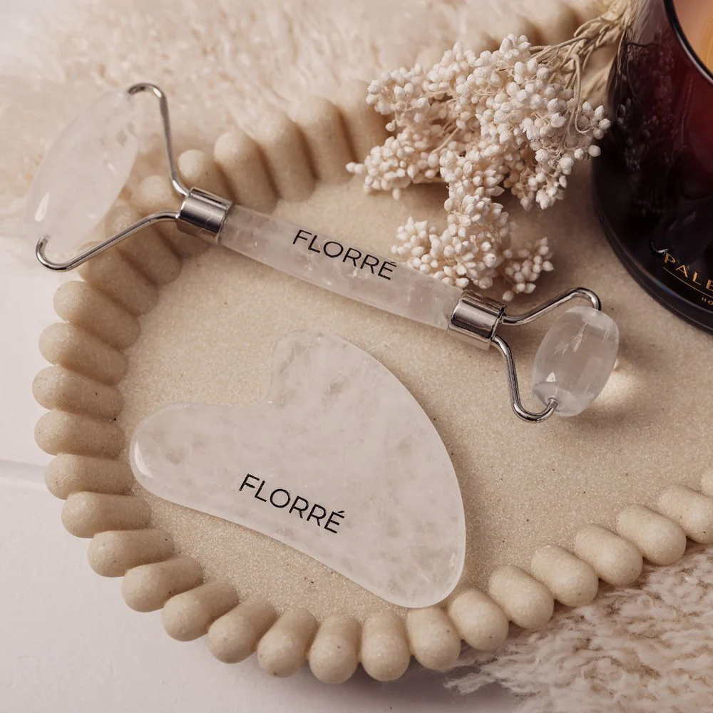 Florré Rock Crystal Quartz Eye Roller & Gua sha Set - Image 5