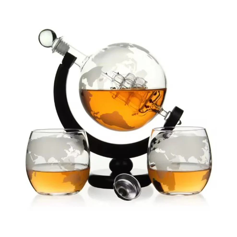Globe Whisky Decanter Set - Image 2