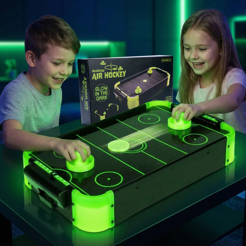 Glow in the Dark Desktop Air Hockey - Image 2