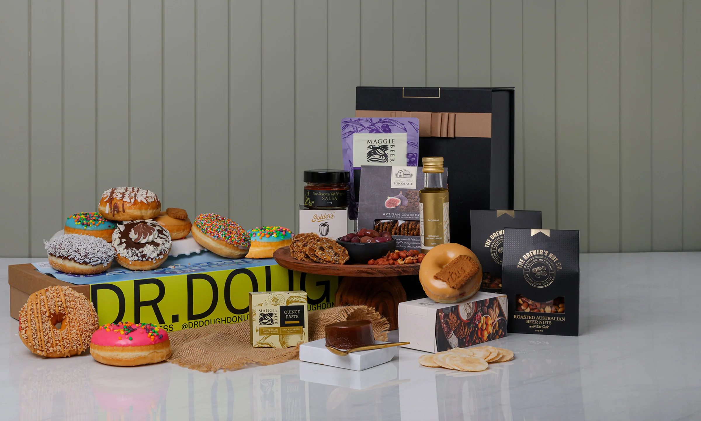 Happy Birthday Savoury Bites & Donut Delights Hamper with Dr Dough