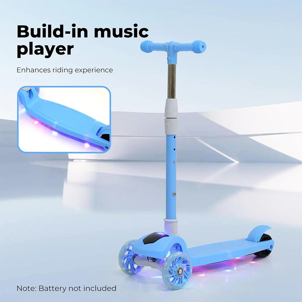 Kids' Light-up LED Foldable Scooter - Blue - Image 5