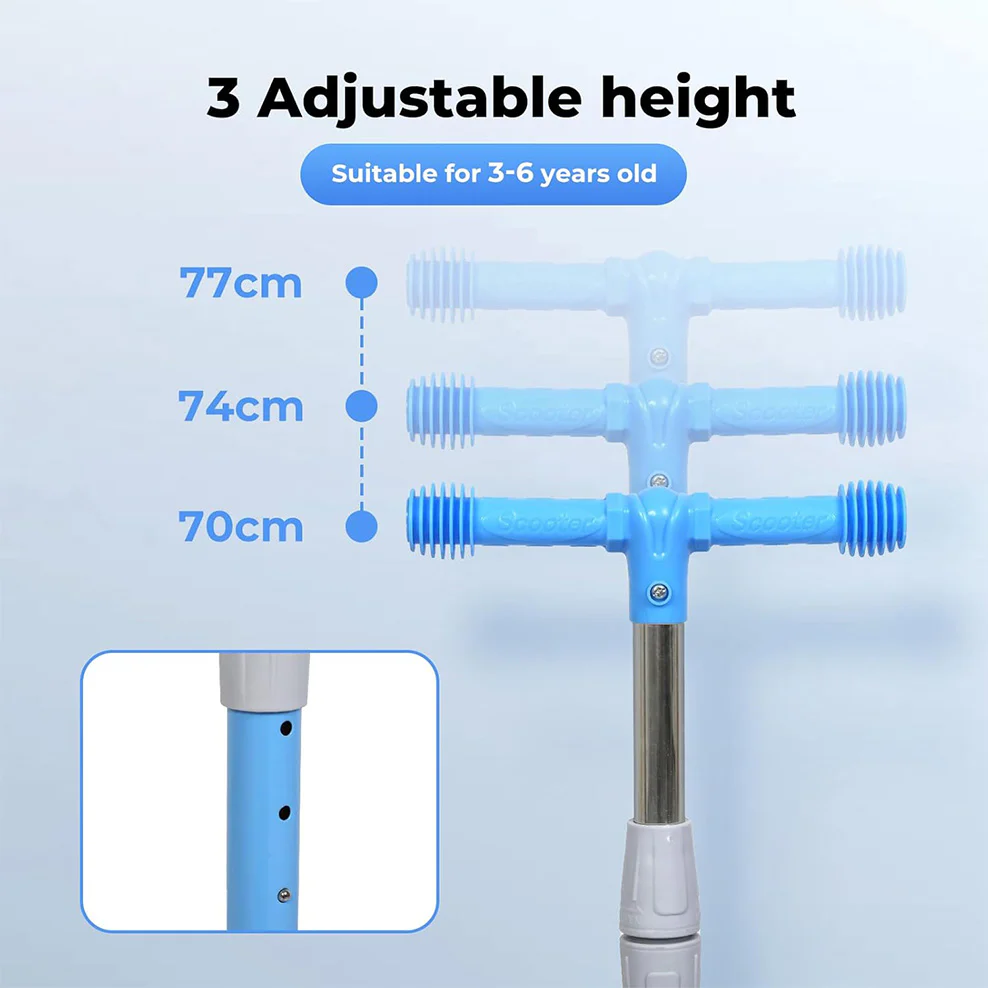 Kids' Light-up LED Foldable Scooter - Blue - Image 6