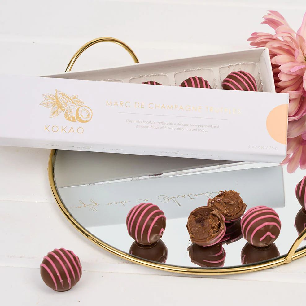 Kokao Marc de Champagne Truffles 6pce