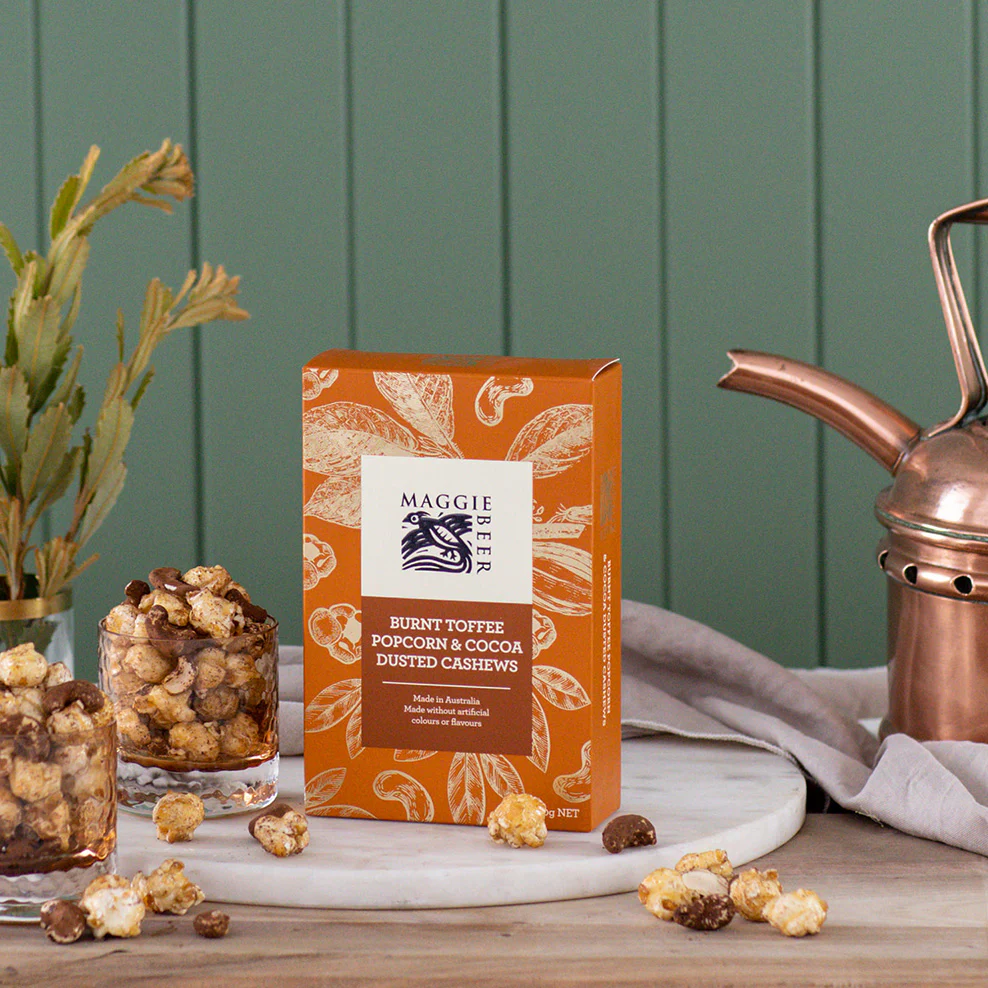 Maggie Beer Burnt Toffee Popcorn & Cocoa Dusted Cashews 80g - Image 3