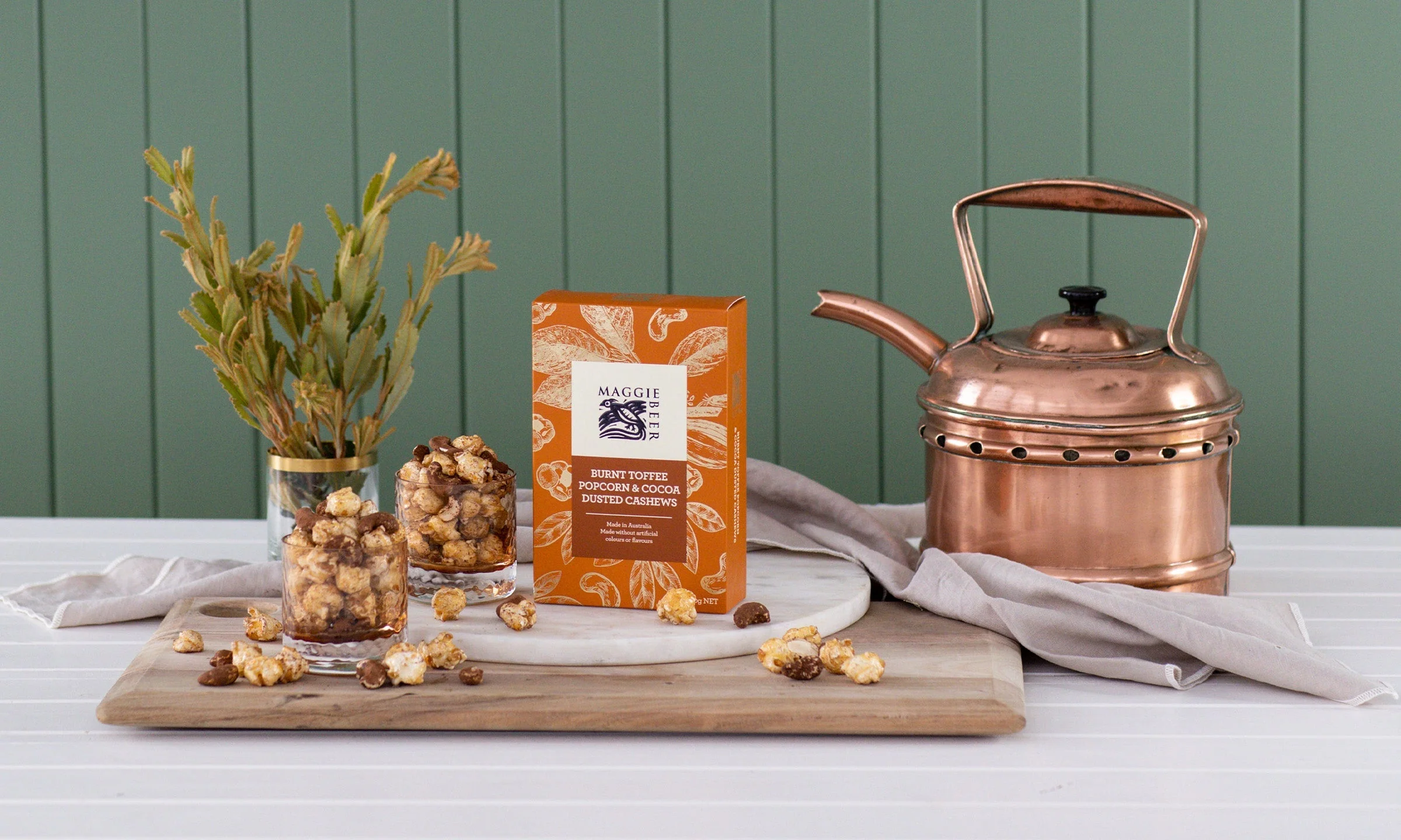 Maggie Beer Burnt Toffee Popcorn & Cocoa Dusted Cashews 80g - Image 4