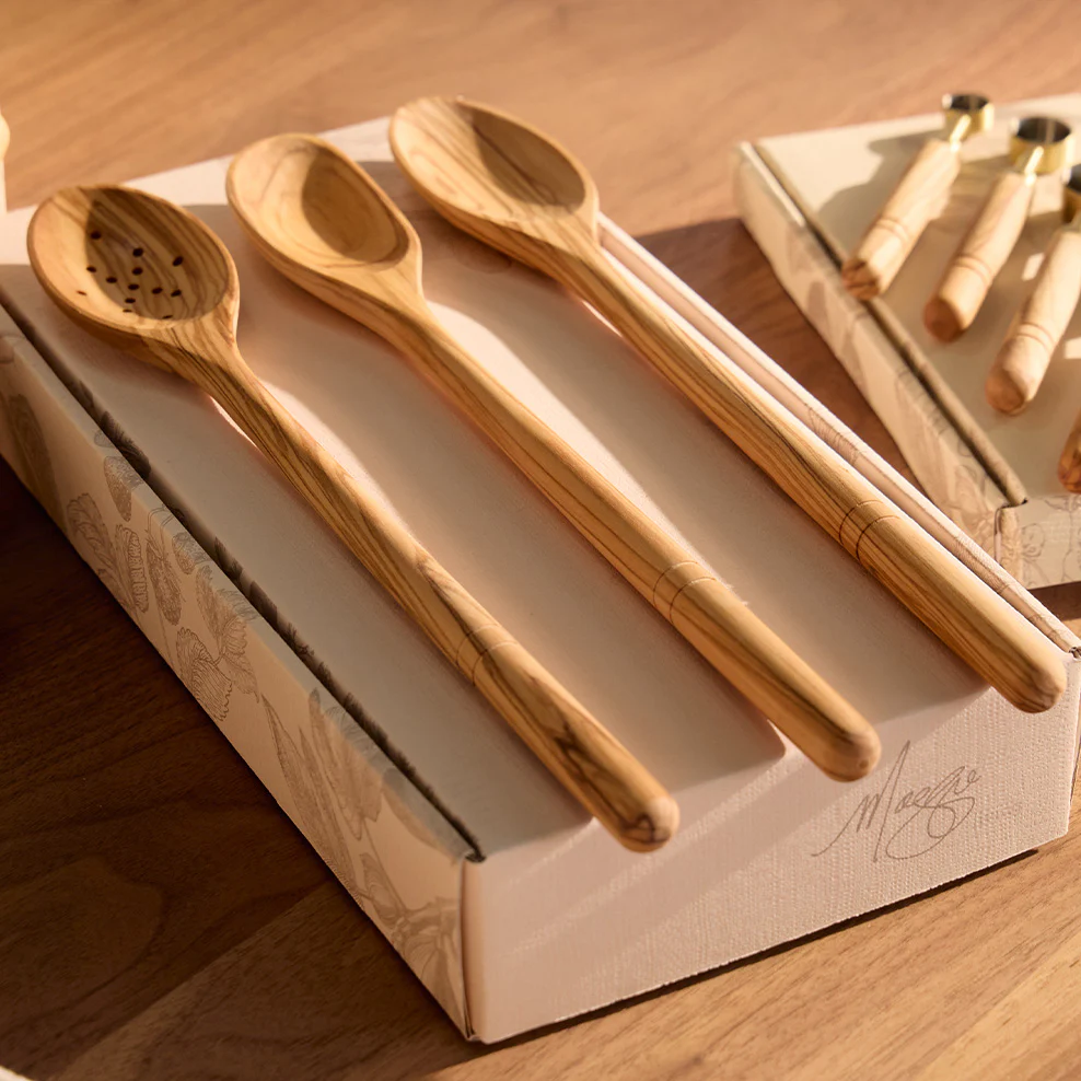 Maggie Beer Italian Olive Wood Wooden Spoon Set of 3 - Image 3