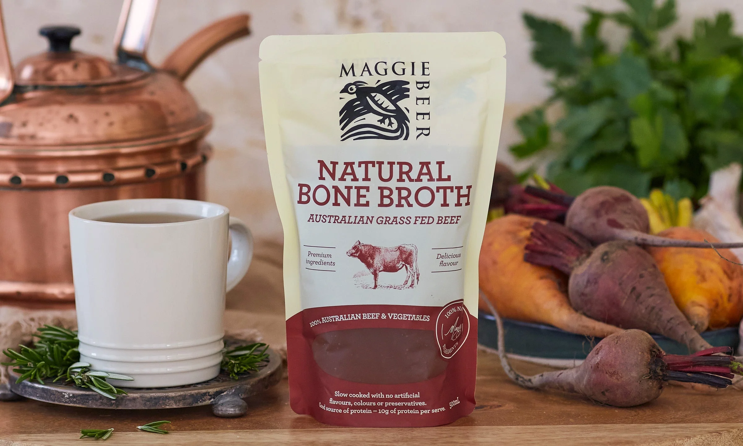 Maggie Beer Natural Beef Bone Broth 500mls