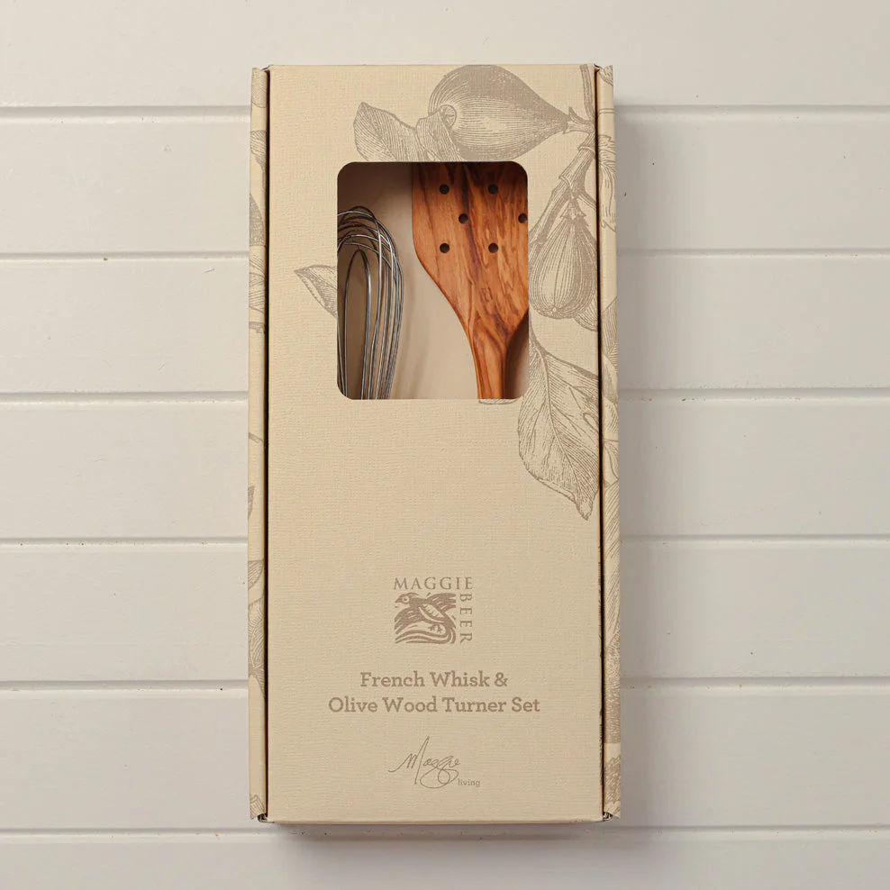 Maggie Living Olive Wood French Whisk & Turner Set - Image 6
