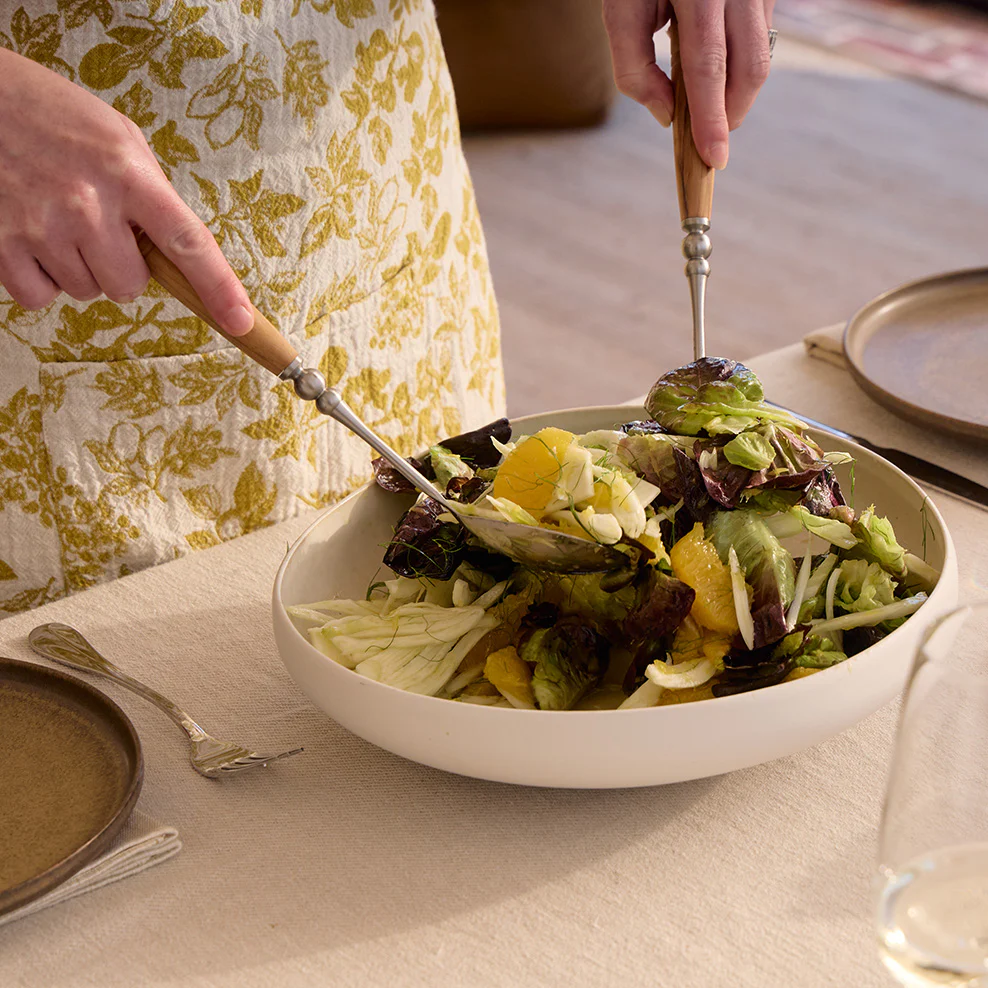Maggie Living Salad Servers with Italian Olive Wood Handles - Image 3