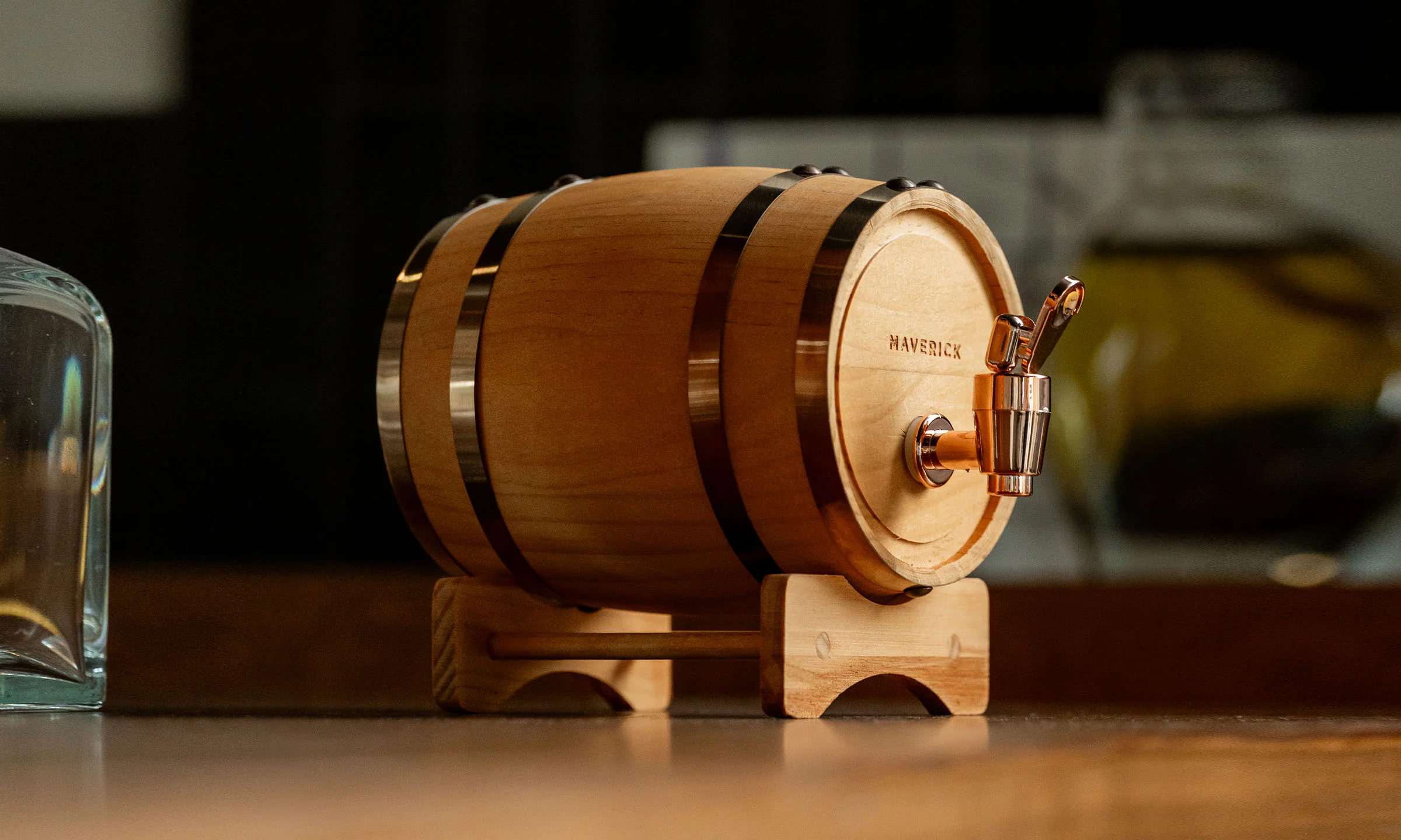 Maverick Wooden Whiskey Barrel