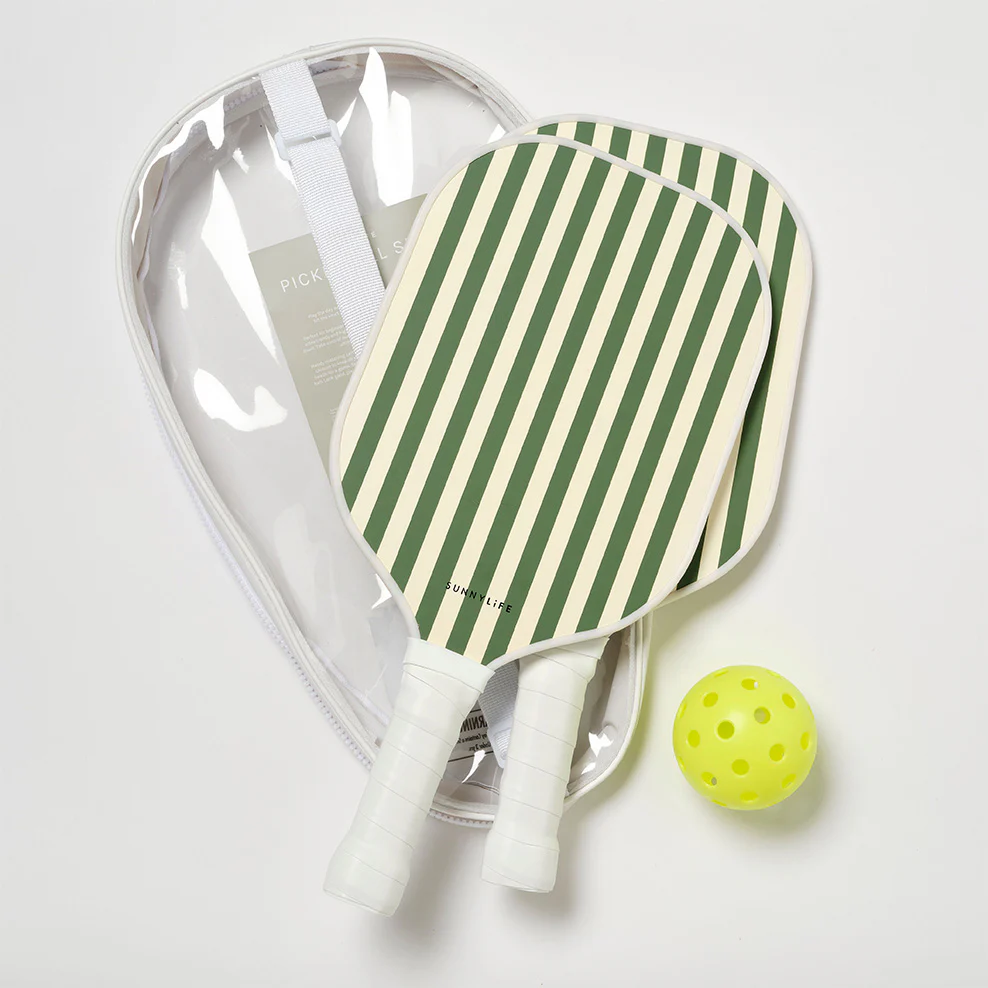 Olive Stripe Pickle Ball Set - Image 4