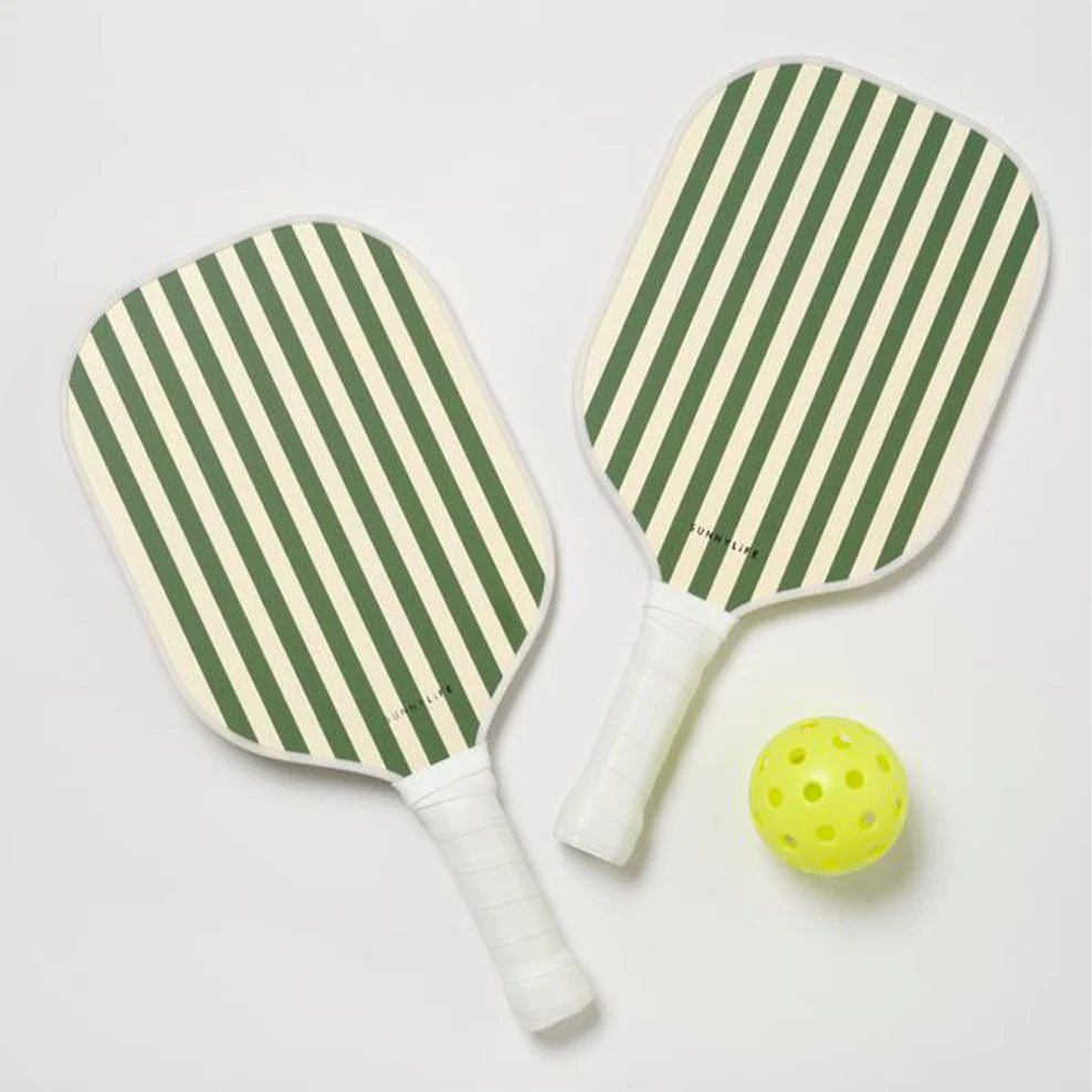 Olive Stripe Pickle Ball Set - Image 5