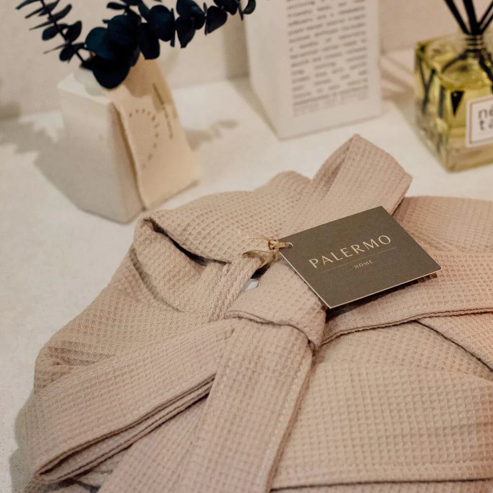 Palermo Linen Waffle Robes Natural - Image 4