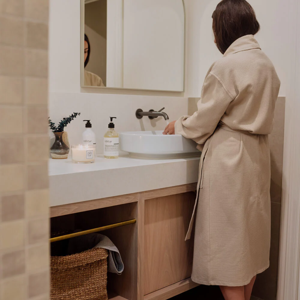 Palermo Linen Waffle Robes Natural - Image 6