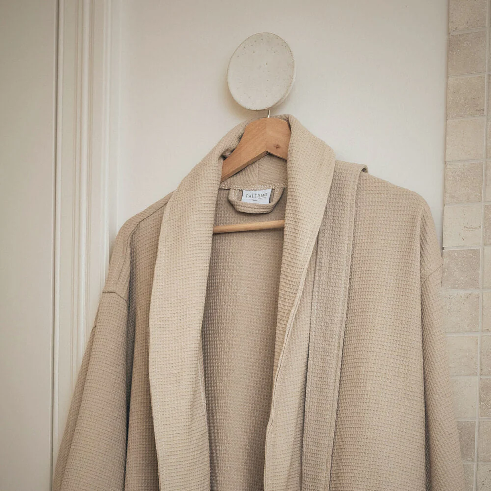 Palermo Linen Waffle Robes Natural - Image 7