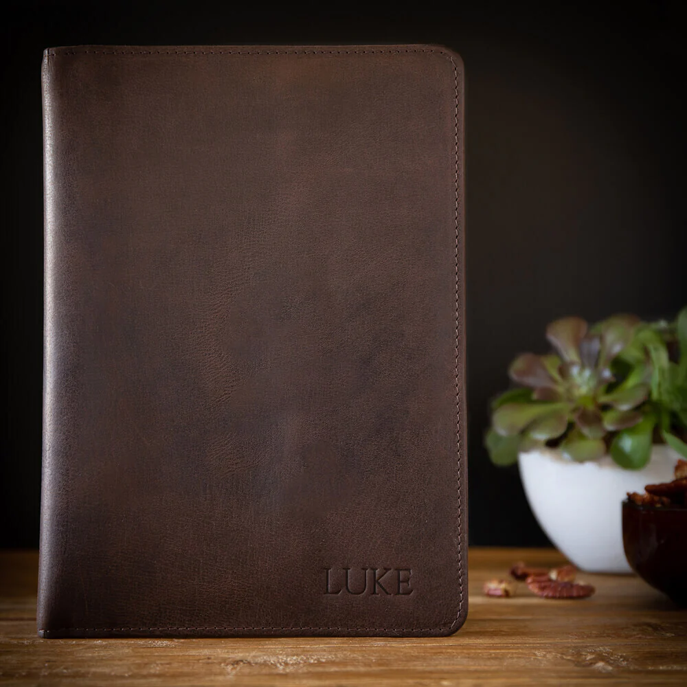 Personalised Leather A5 Notebook Holder - Brown - Image 4