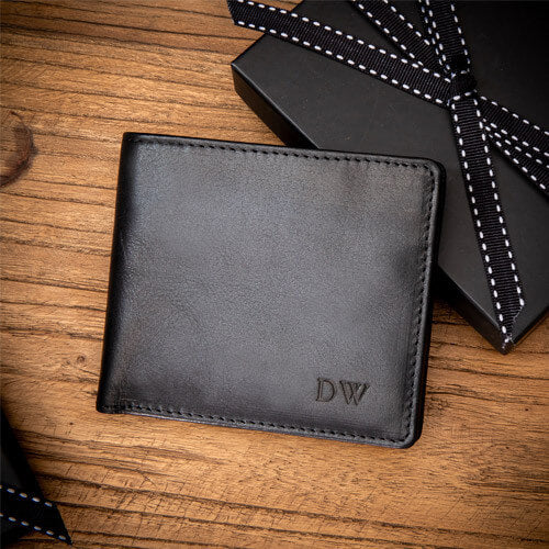 Personalised Leather Billfold Wallet - Black - Image 4