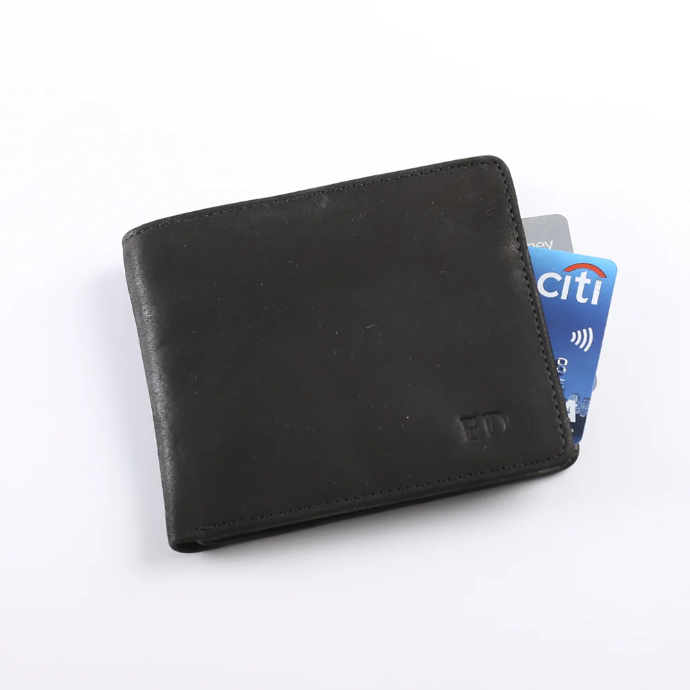 Personalised Leather Billfold Wallet - Black - Image 6