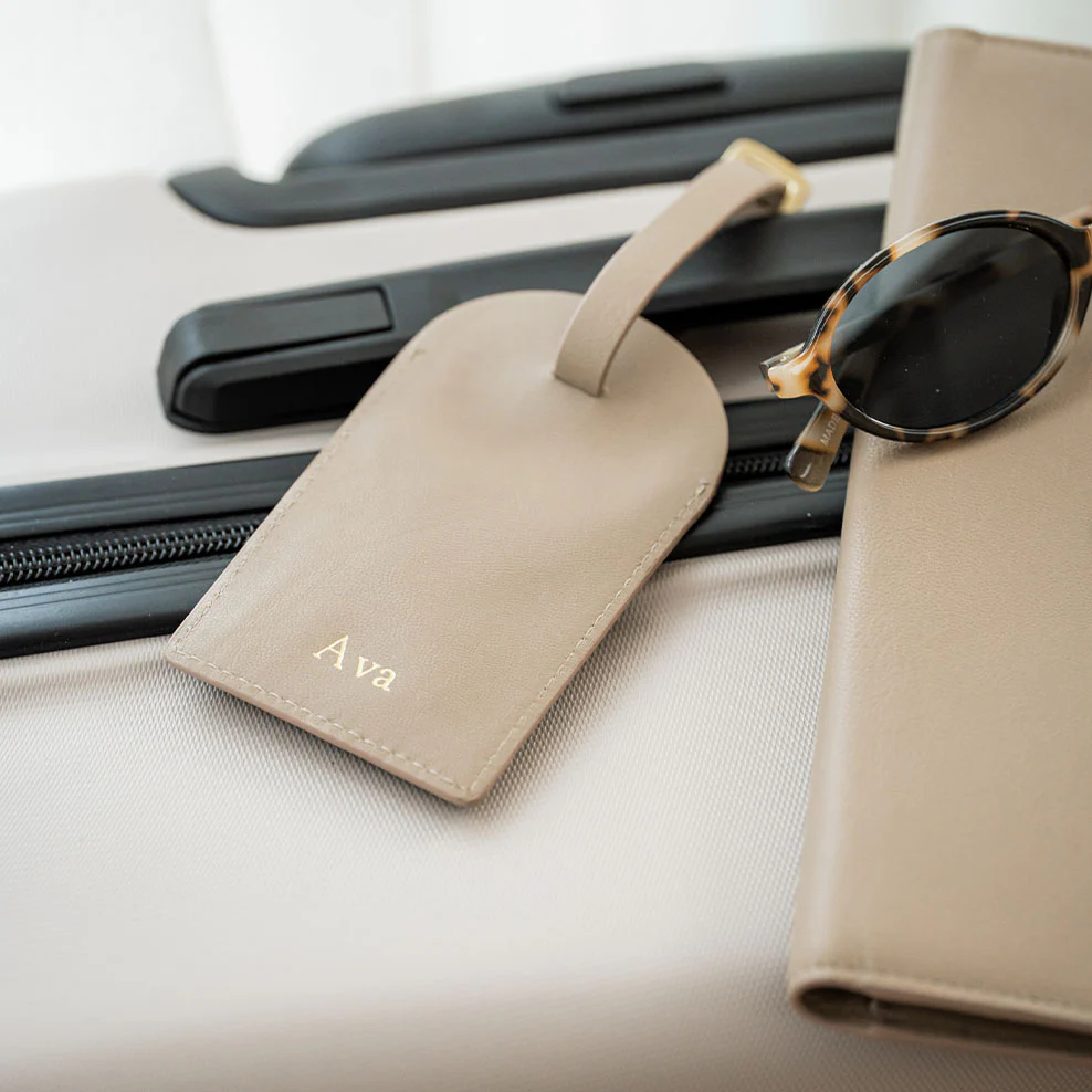 Personalised Leather Deluxe Travel Set - Mocha - Image 5