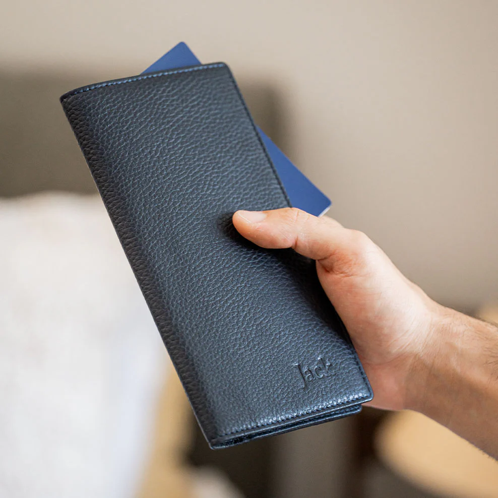 Personalised Leather Executive Travel Organiser - Navy - Image 2