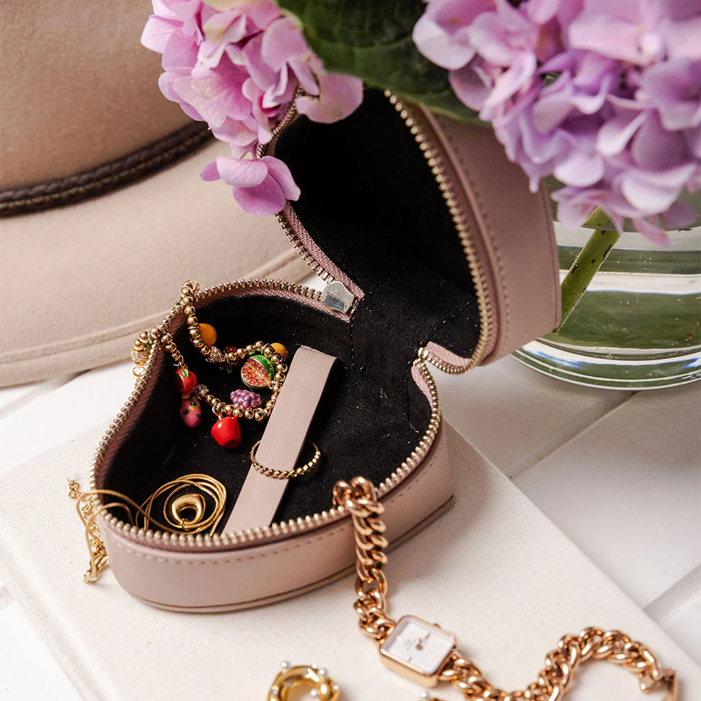 Personalised Leather Heart Shape Trinket Box - Blush - Image 3