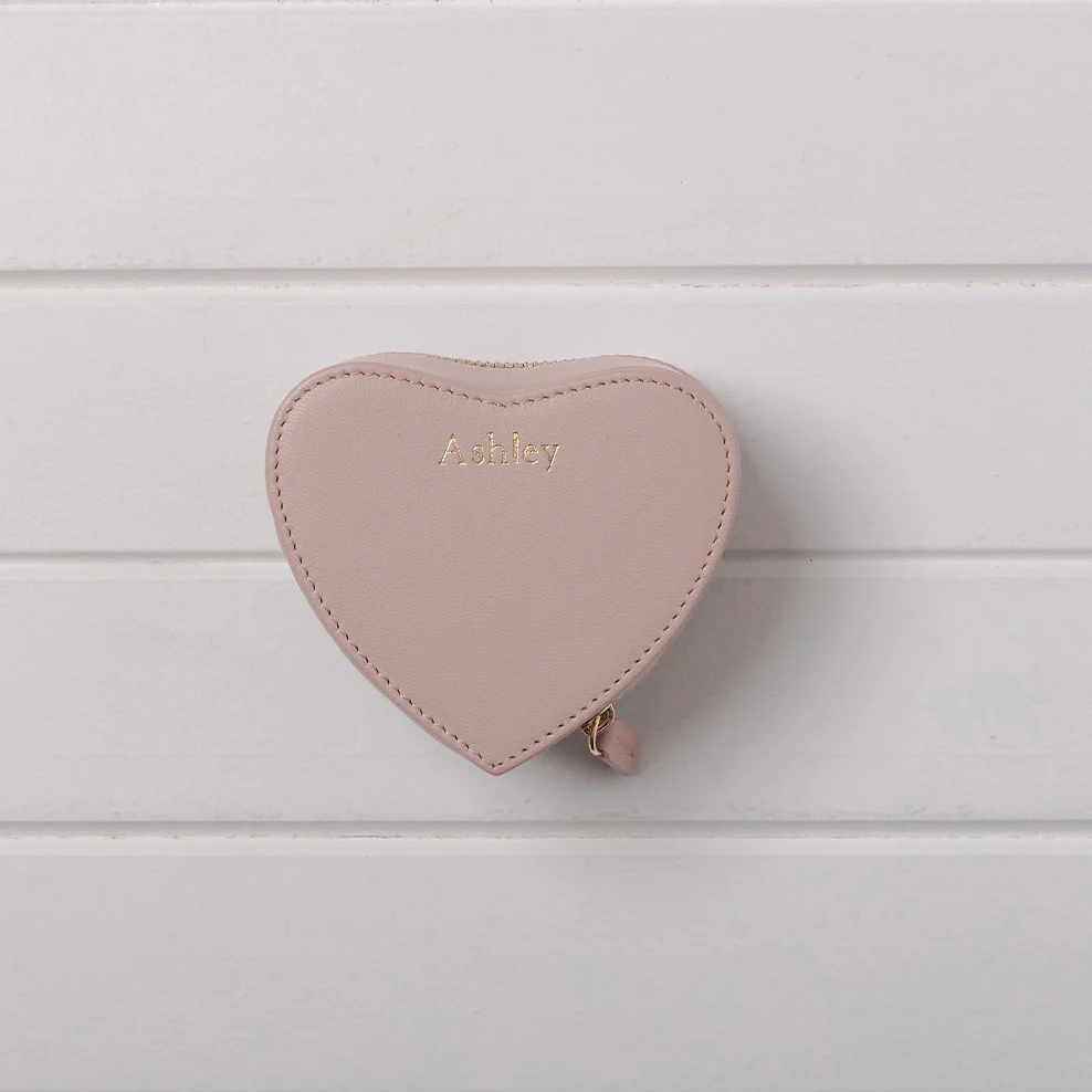 Personalised Leather Heart Shape Trinket Box - Blush - Image 6