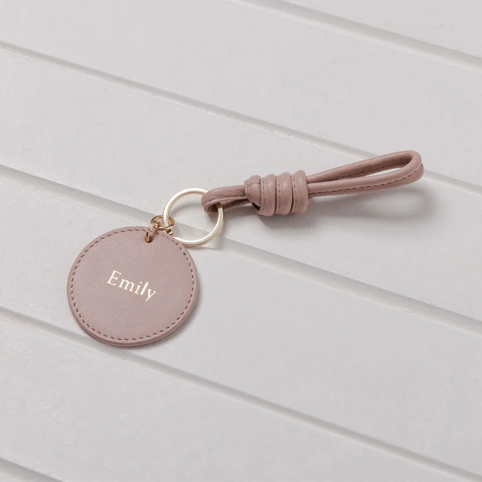 Personalised Leather Knot Keyring - Blush - Image 3