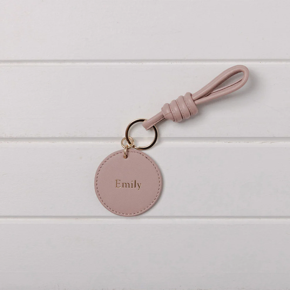 Personalised Leather Knot Keyring - Blush - Image 4