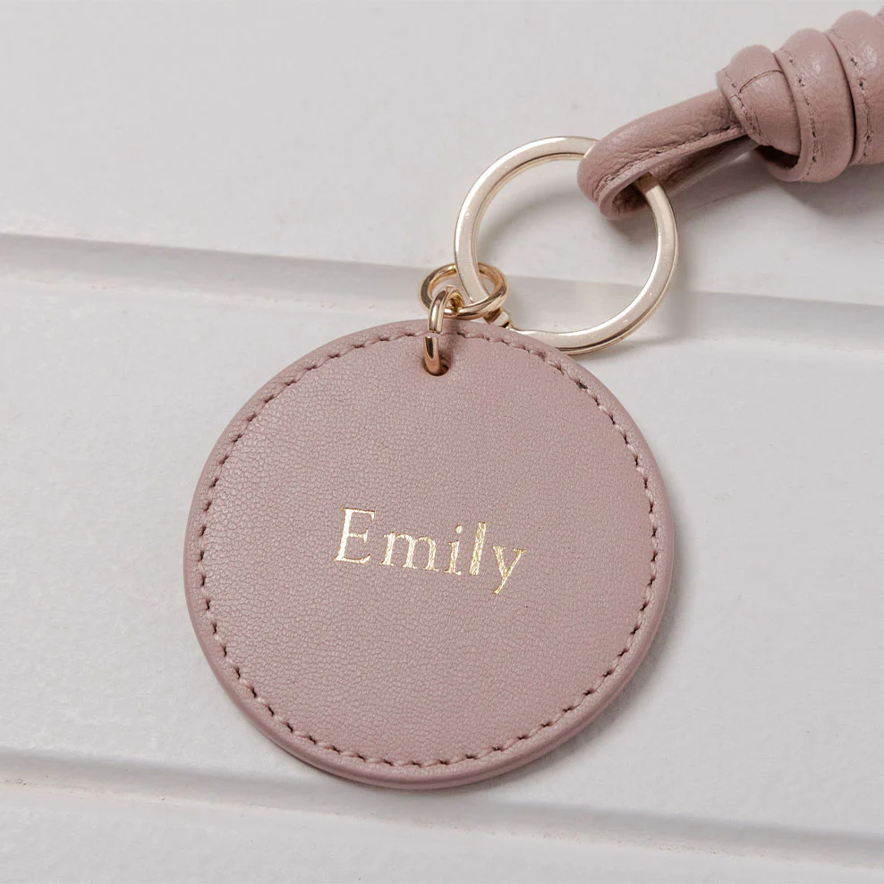 Personalised Leather Knot Keyring - Blush - Image 5