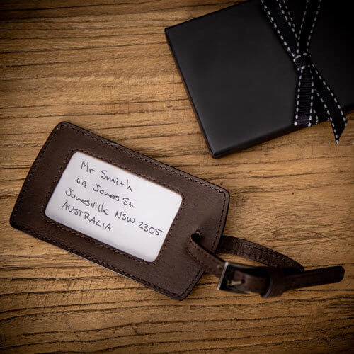 Personalised Leather Luggage Tag - Brown - Image 3