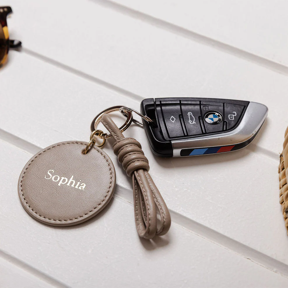 Personalised Leather Purse & Keyring - Mocha - Image 4