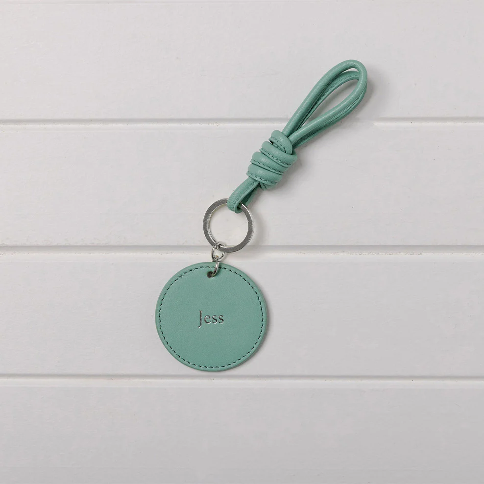 Personalised Leather Rope Keyring - Tiffany Blue - Image 3